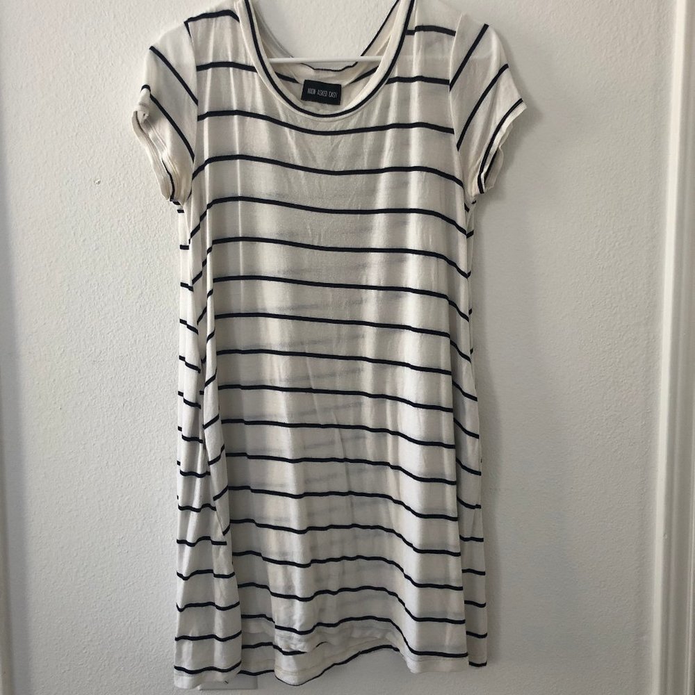 Nixon Asked Cash // Striped T-Shirt Dress, Small